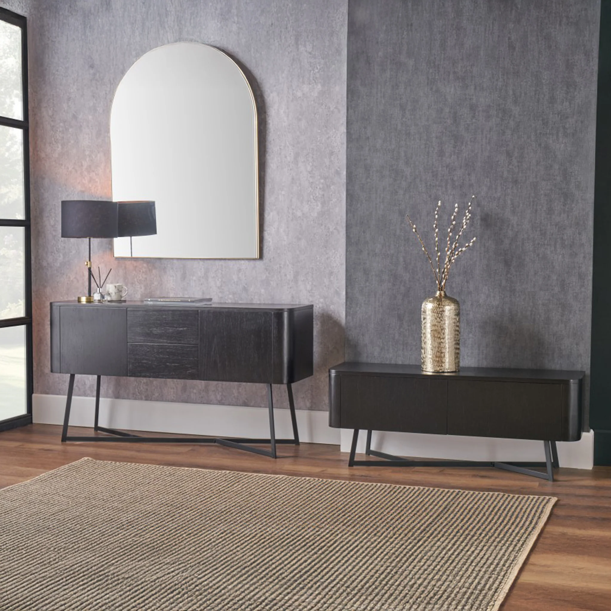 Ukiah Black Ash Large Sideboard - Image 2