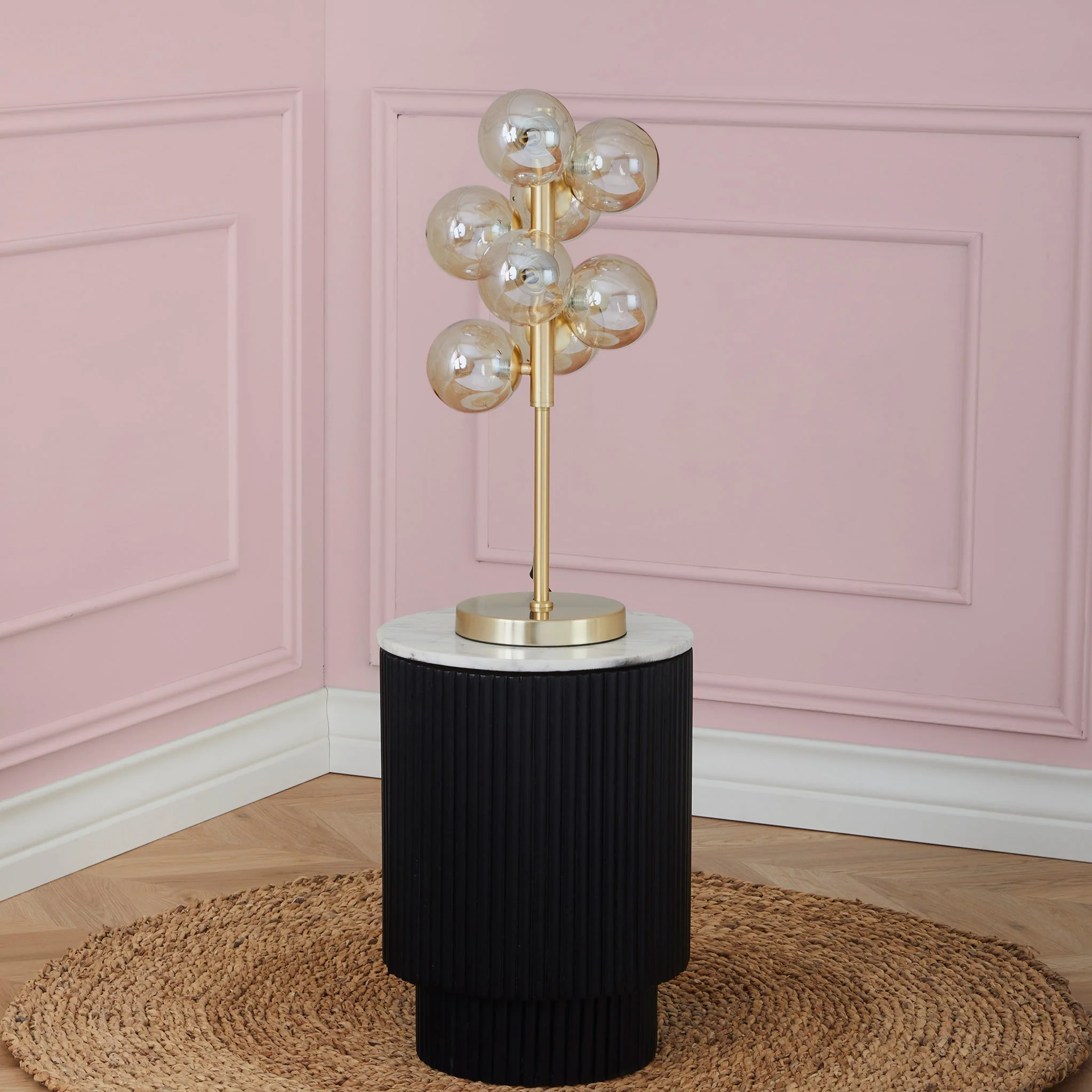 Vecchio Lustre Glass Orb and Gold Metal Table Lamp - Image 2