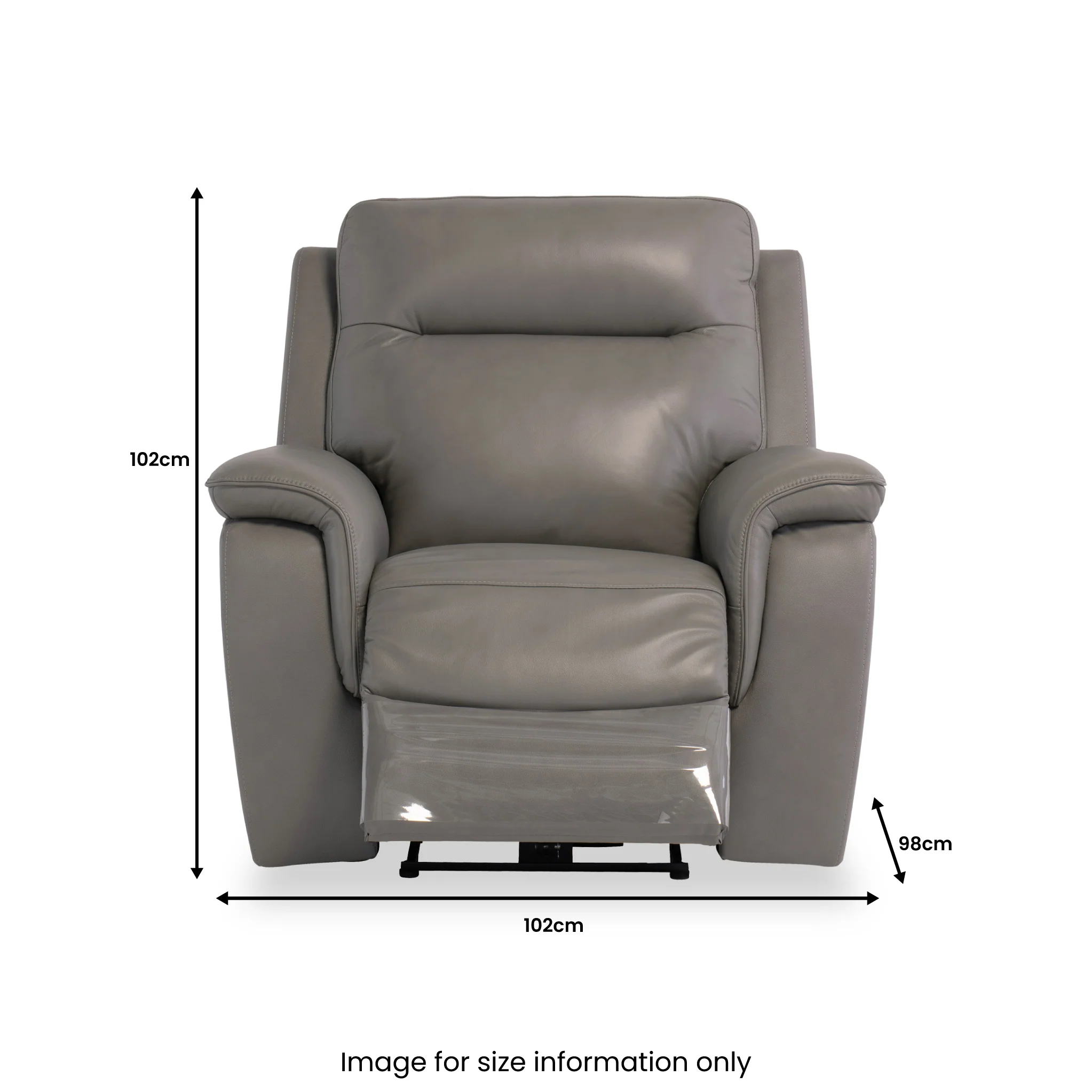 Walter Grey Leather Power Reclining Armchair - Image 6