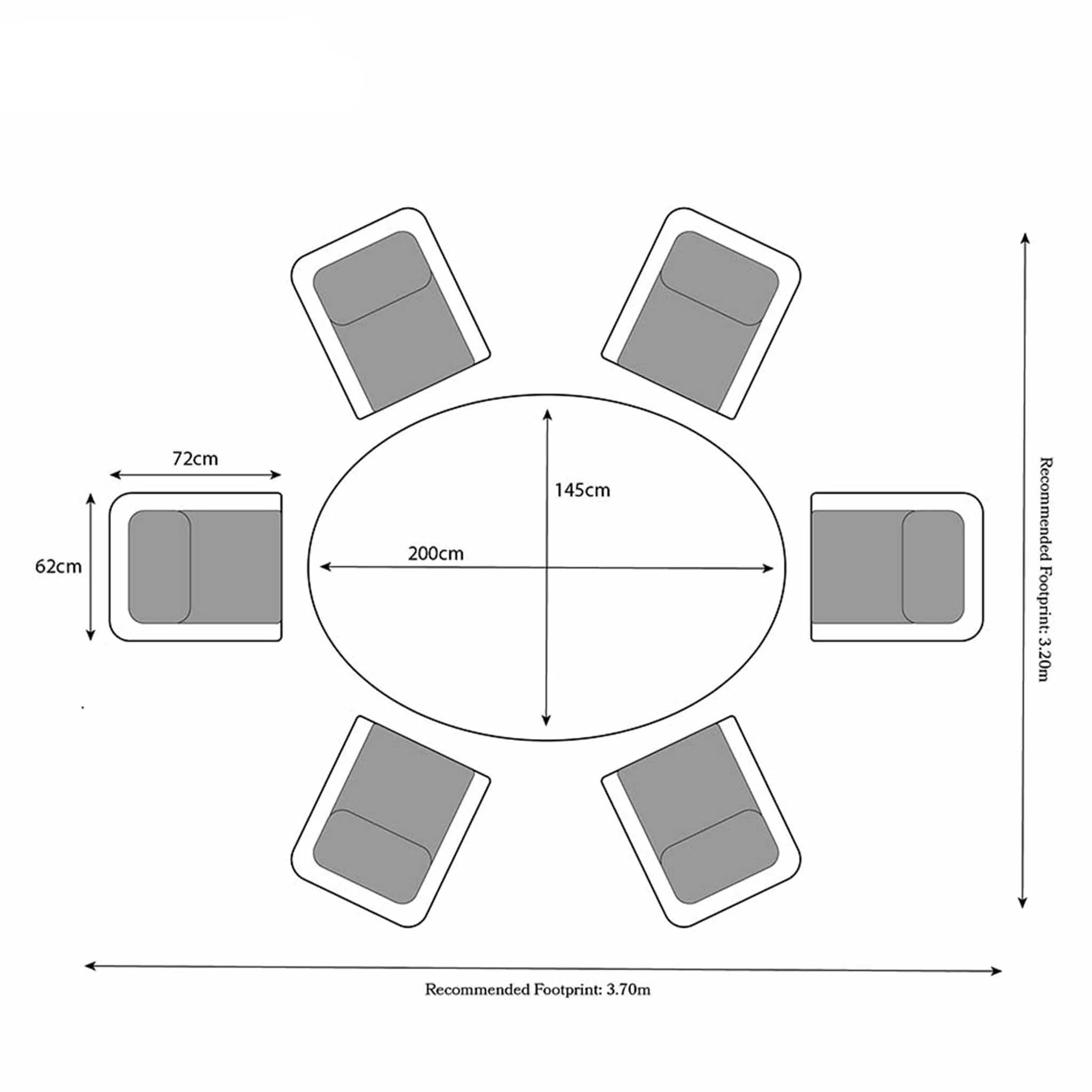 Wentworth 6 Seat 200cm Ellipse Deluxe Rattan Dining Set - Image 12
