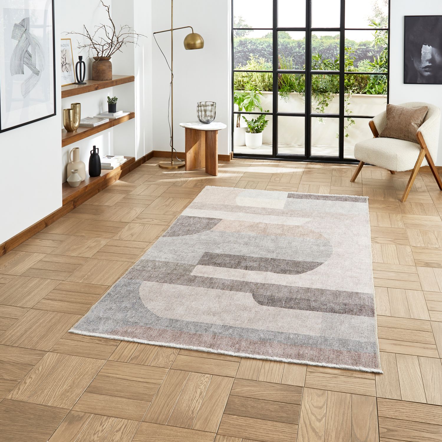 Whitaker Abstract Flatweave Washable Rug - Image 2