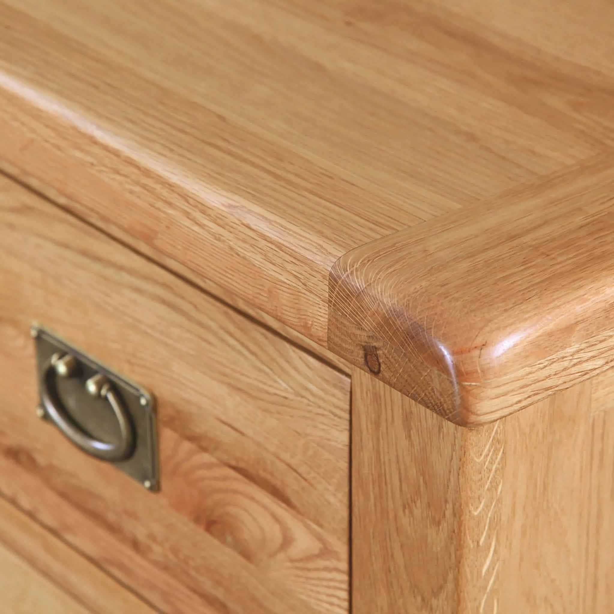 Zelah Oak 5 Drawer Tallboy Chest - Image 4