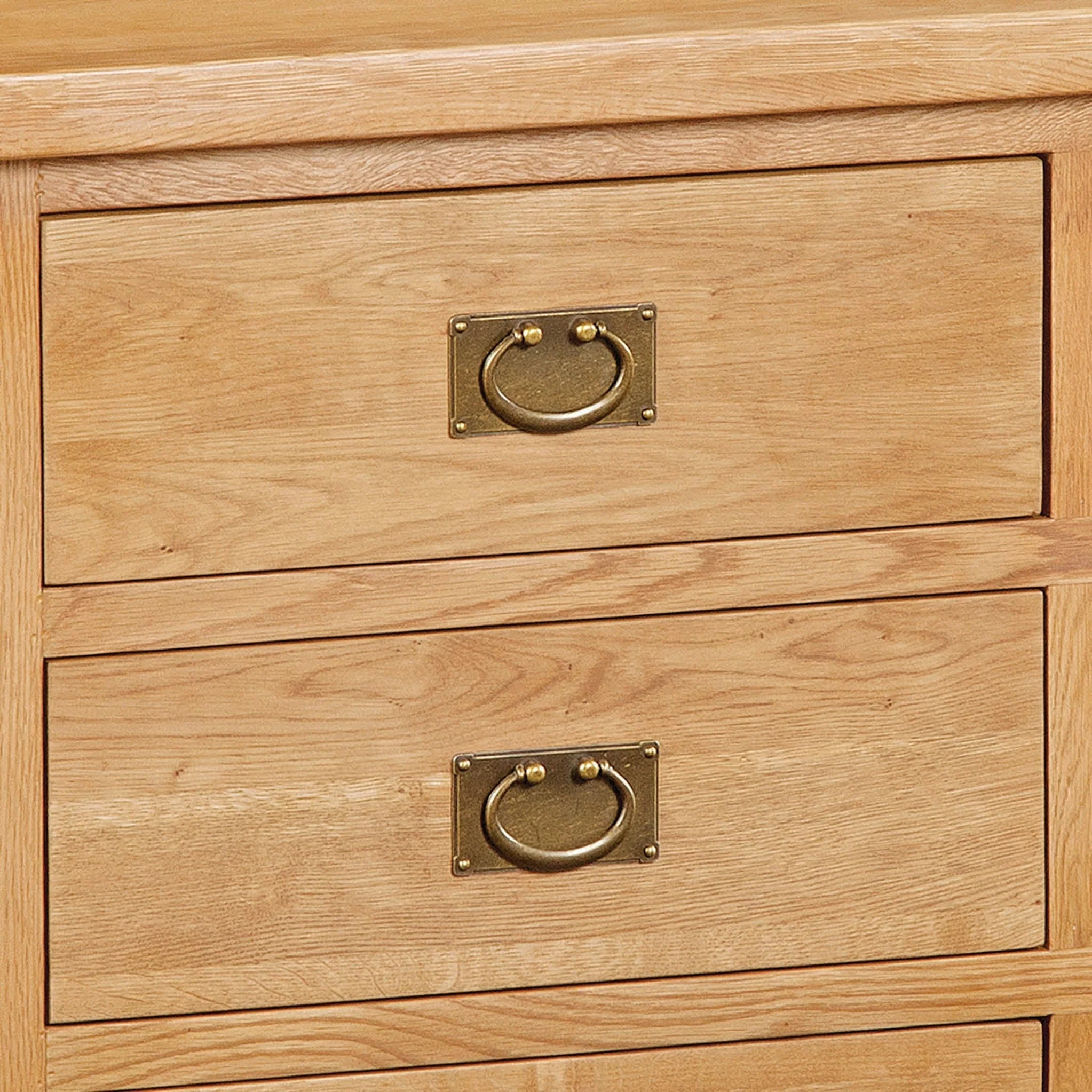 Zelah Oak 5 Drawer Tallboy Chest - Image 5