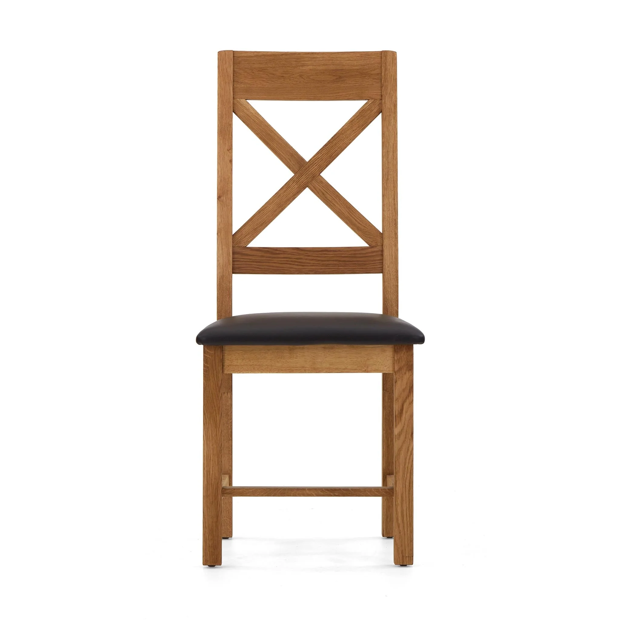 Zelah Oak Cross-Back Dining Chair with Padded Seat - Image 3