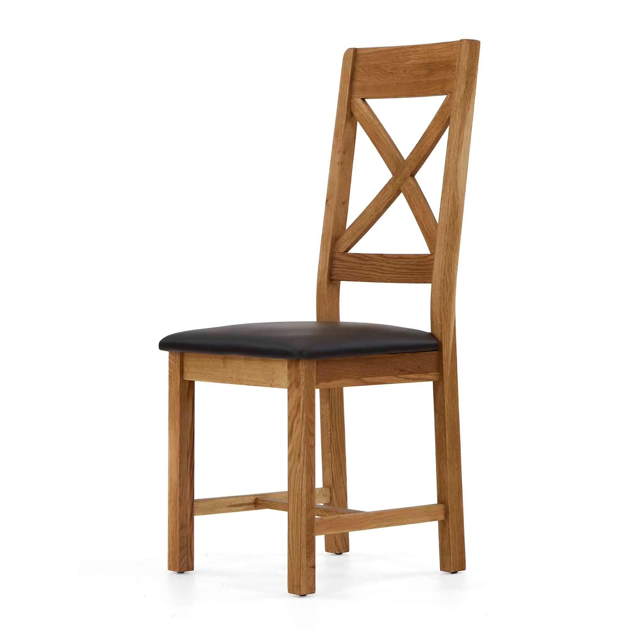 Zelah Oak Cross-Back Dining Chair with Padded Seat - Image 4