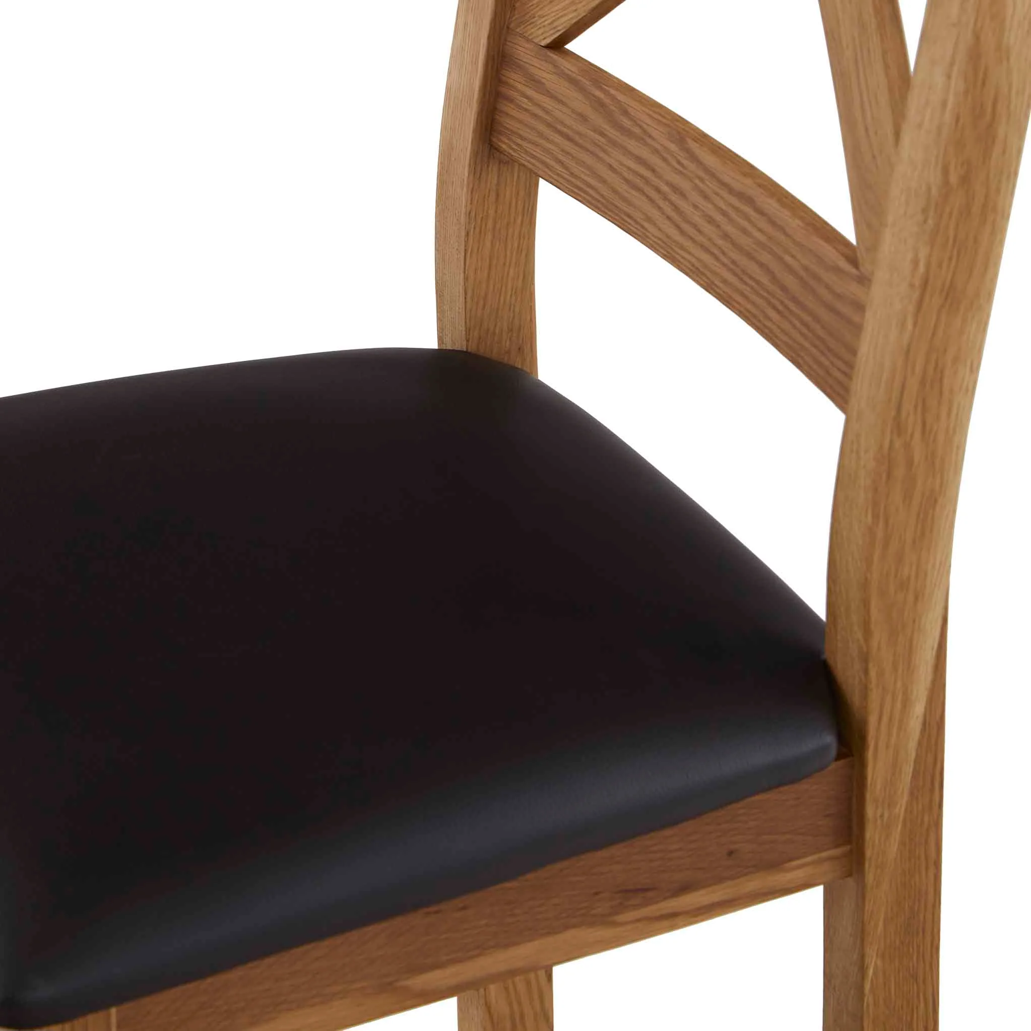 Zelah Oak Cross-Back Dining Chair with Padded Seat - Image 8