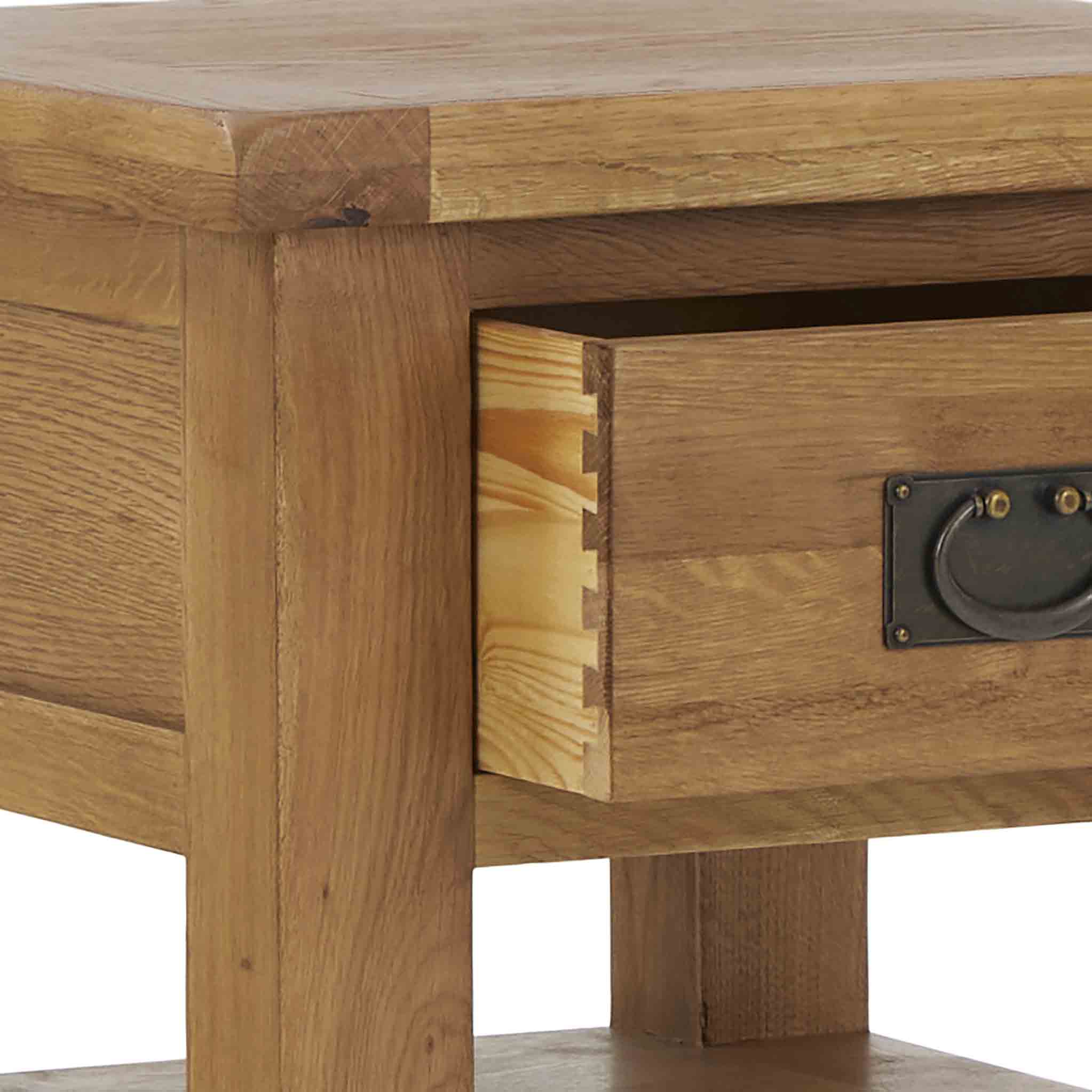 Zelah Oak Lamp Table with Drawer - Image 11