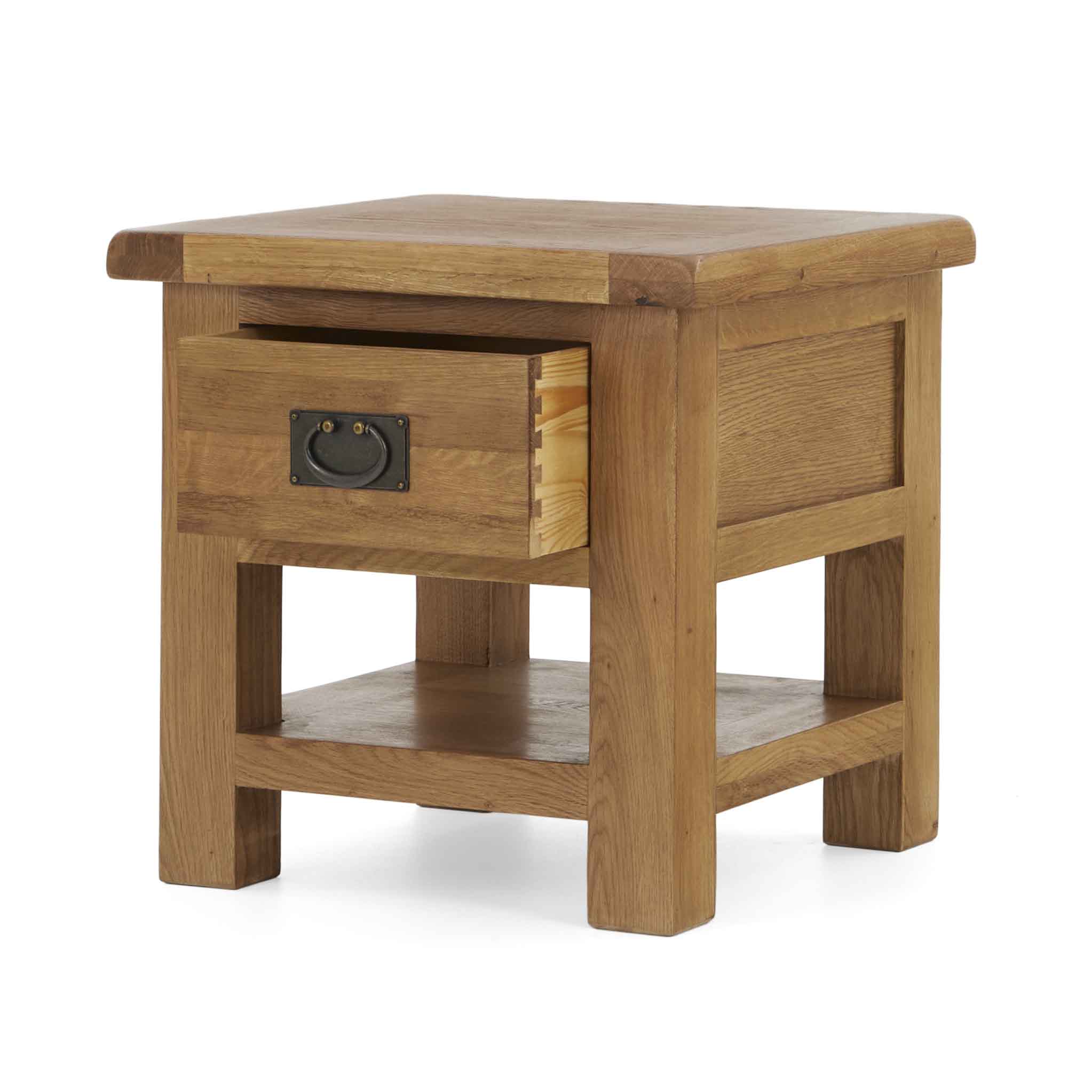 Zelah Oak Lamp Table with Drawer - Image 5