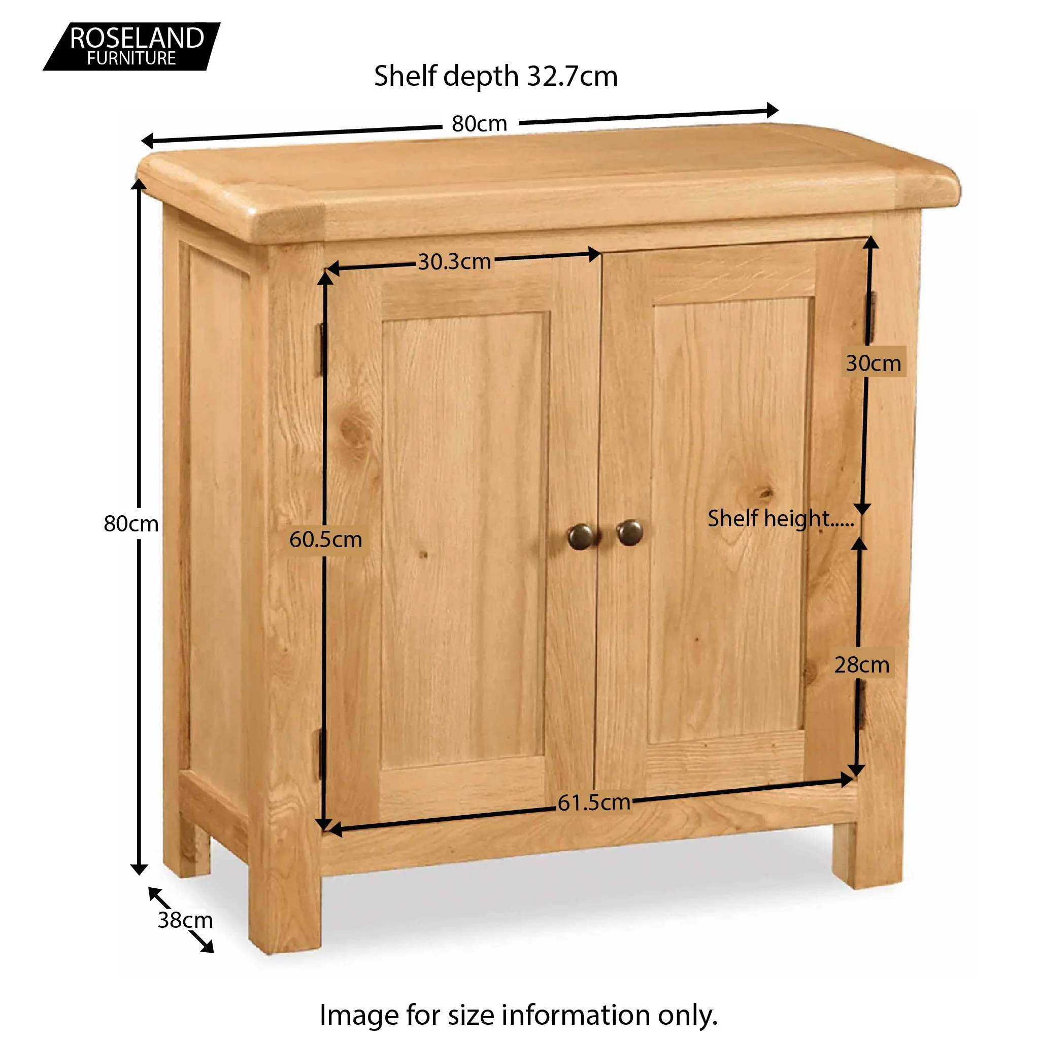 Zelah Oak Mini Cupboard - Image 8