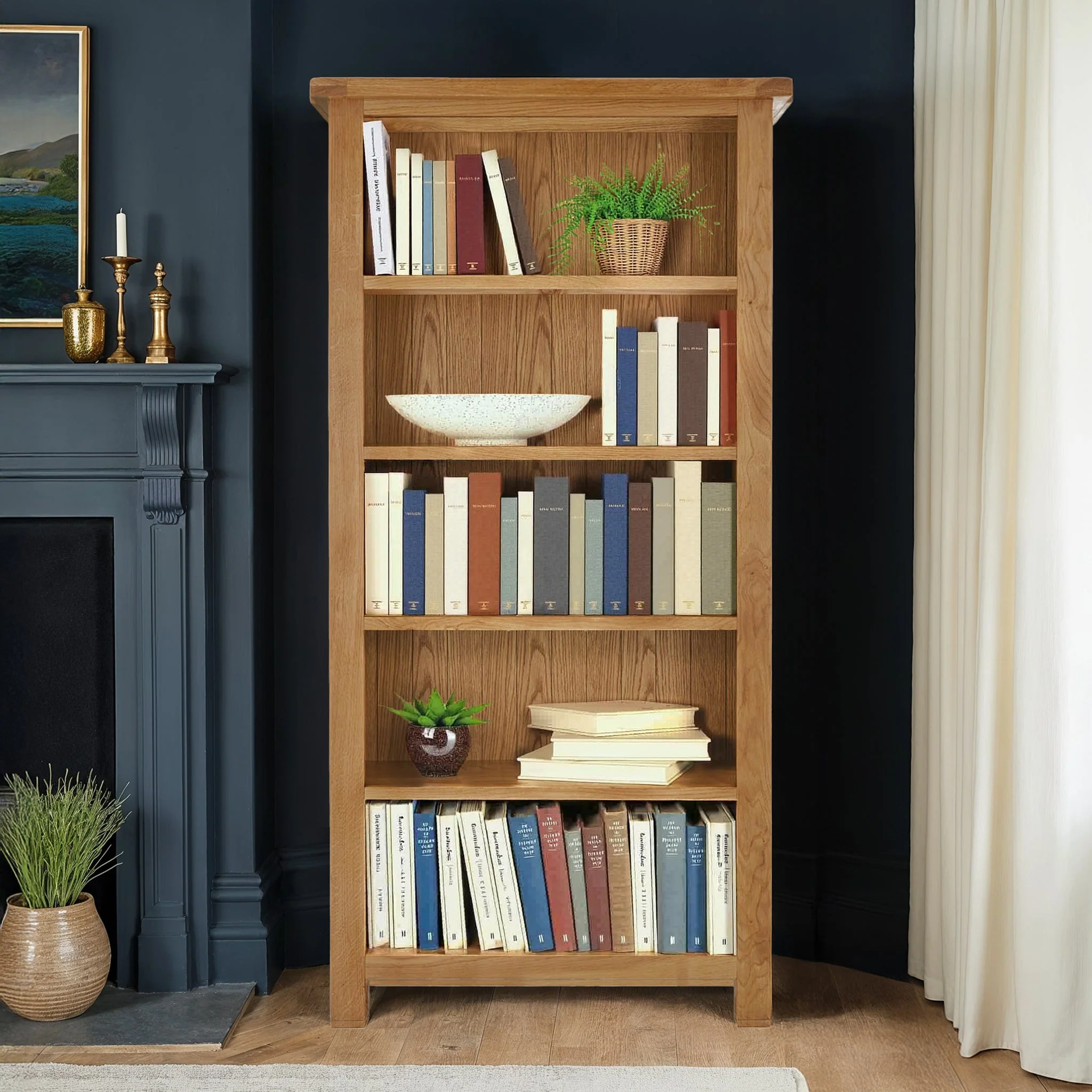 Zelah Oak Large Bookcase - Image 2