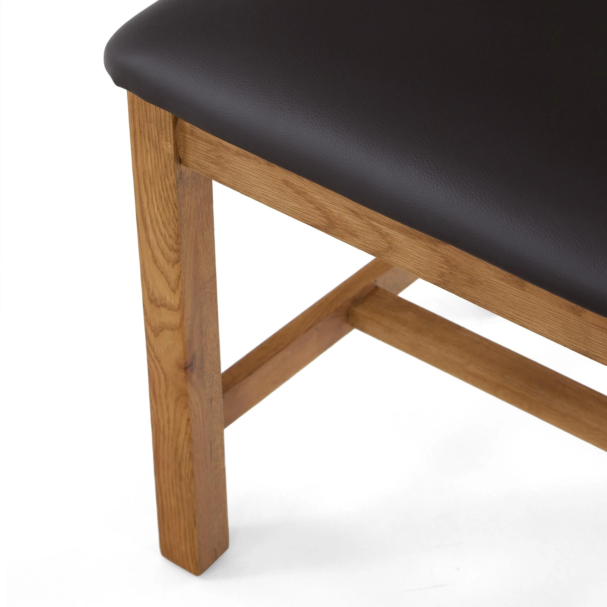 Zelah Oak Ladder Back Faux Leather Chair - Image 11