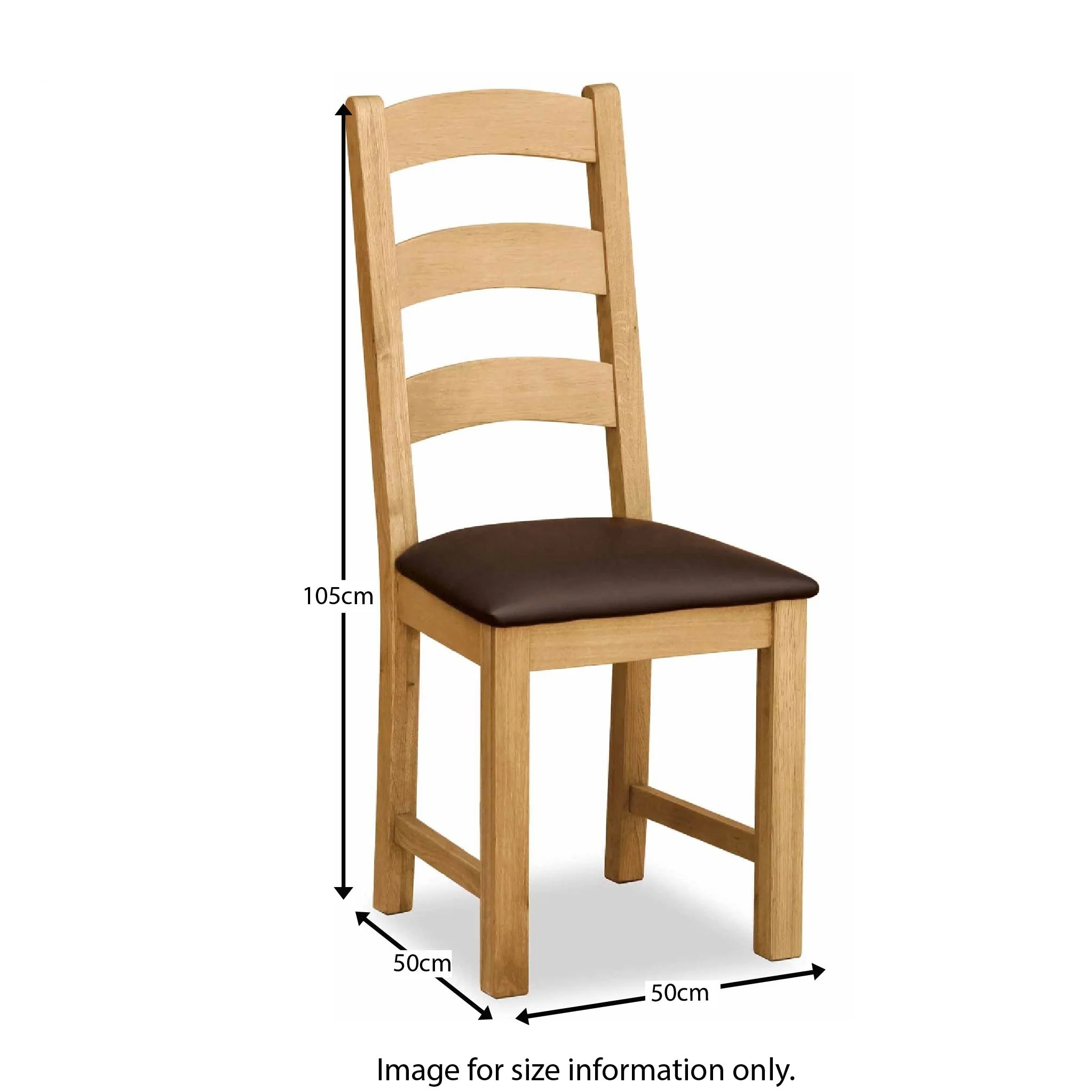 Zelah Oak Ladder Back Faux Leather Chair - Image 12
