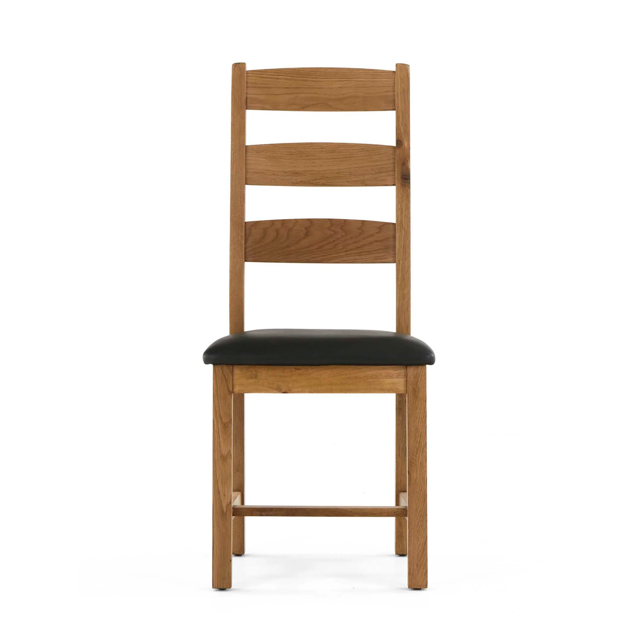 Zelah Oak Ladder Back Faux Leather Chair - Image 5