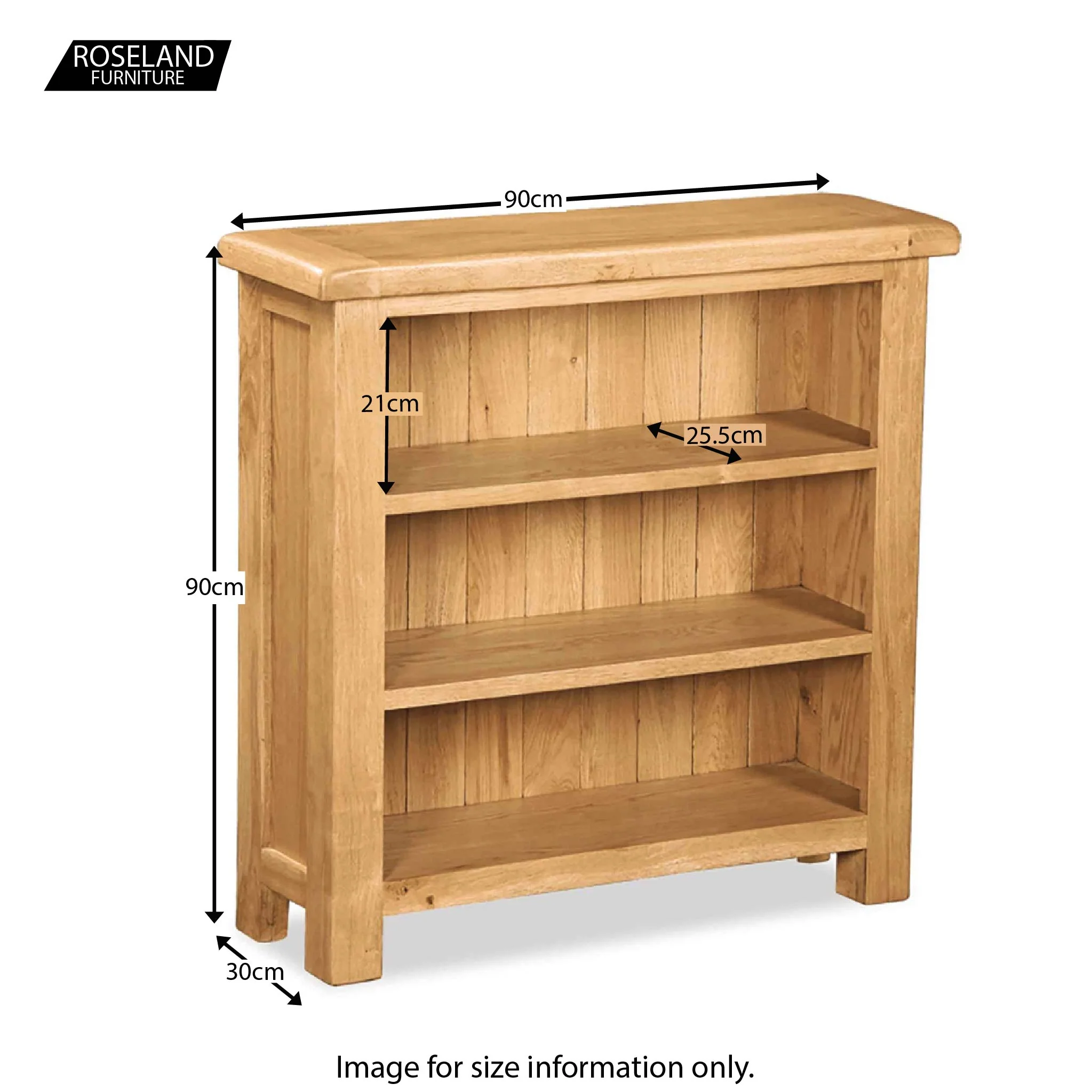Zelah Oak Small Bookcase - Image 14
