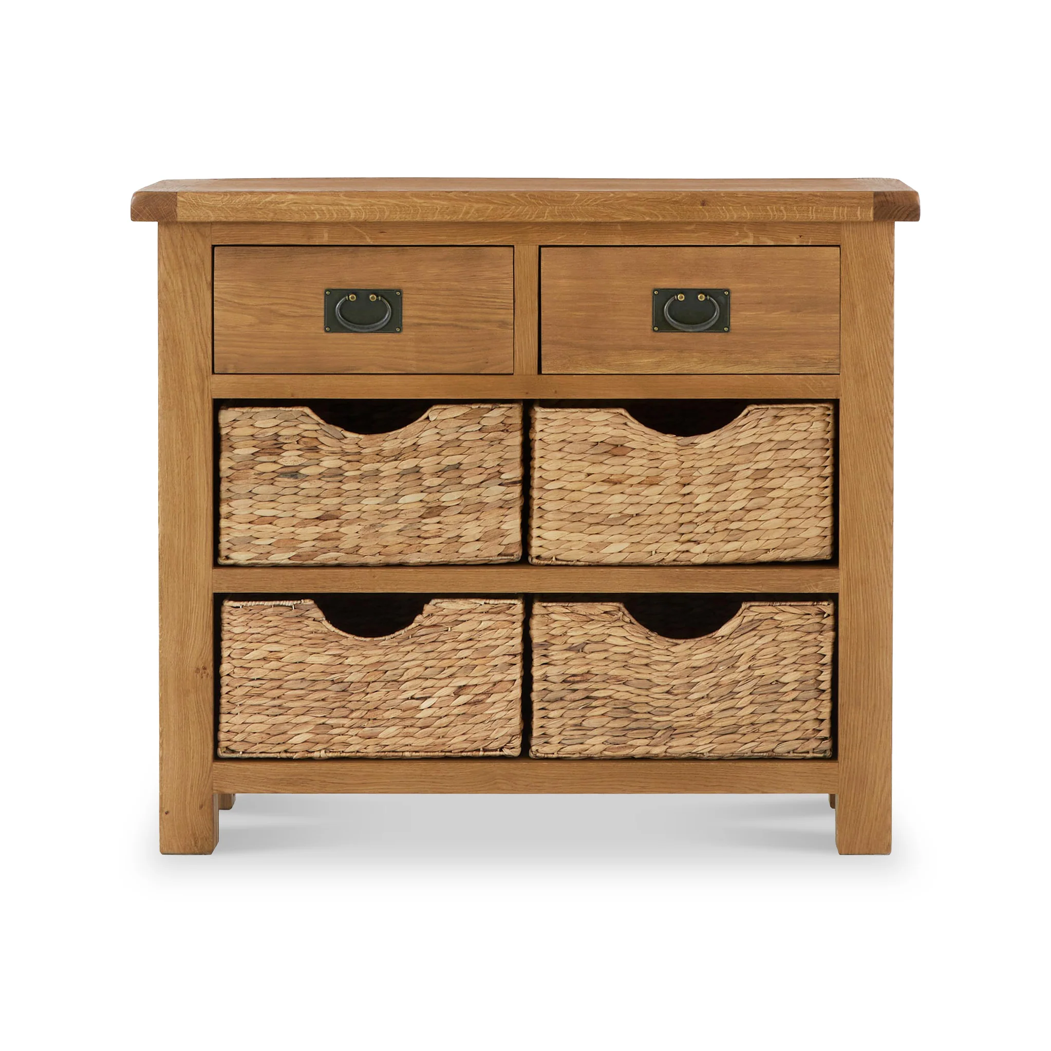 Zelah Oak Small Sideboard with Baskets - Image 4